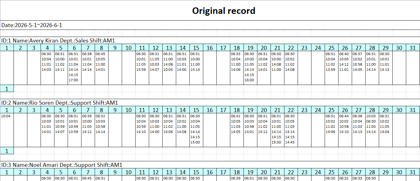 uPunch - MK3000 - Reports - Original Record.png